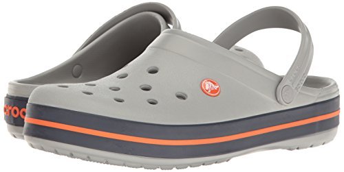 Crocs CrocBand Clog - Unisex Light Grey/Navy Shoe Deals Outlet