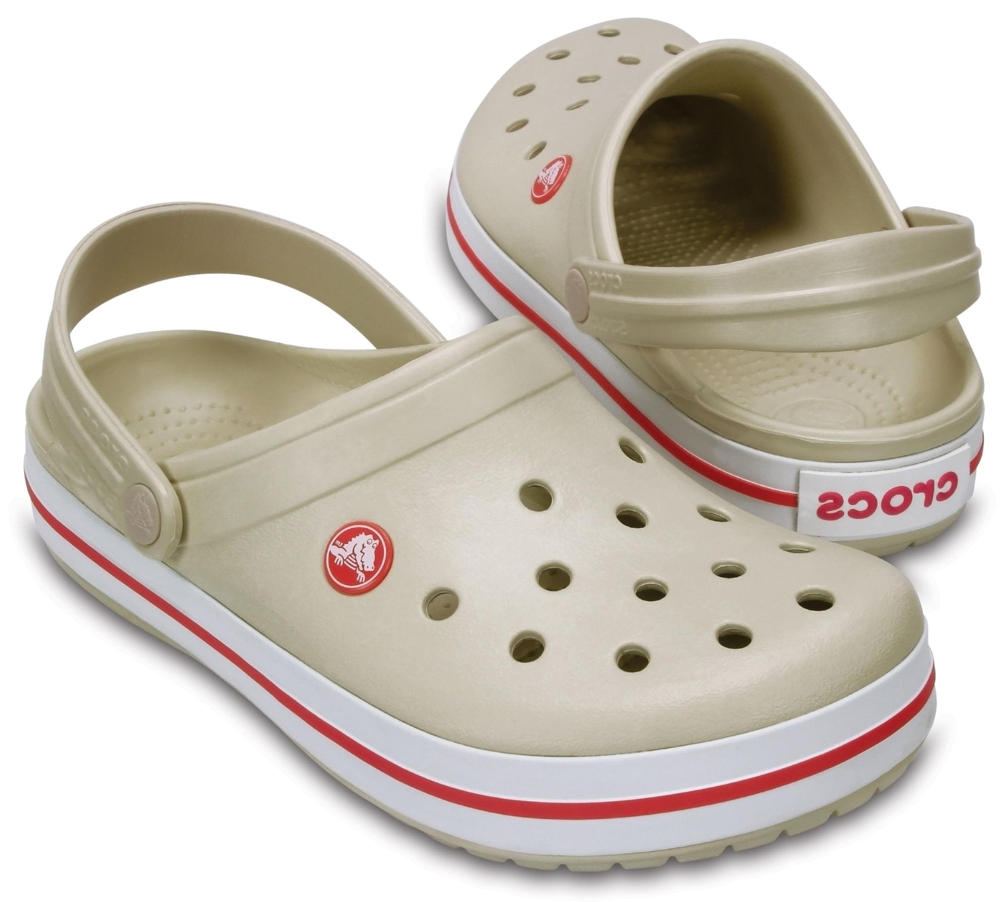 Crocs CrocBand Clog - Unisex Stucco/Melon Shoe Deals Outlet
