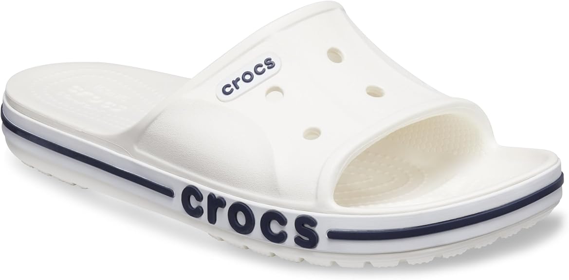 Crocs Bayaband Slide White / Navy Men's 8 / Women's 10 M 191448189294 Shoe Deals Outlet
