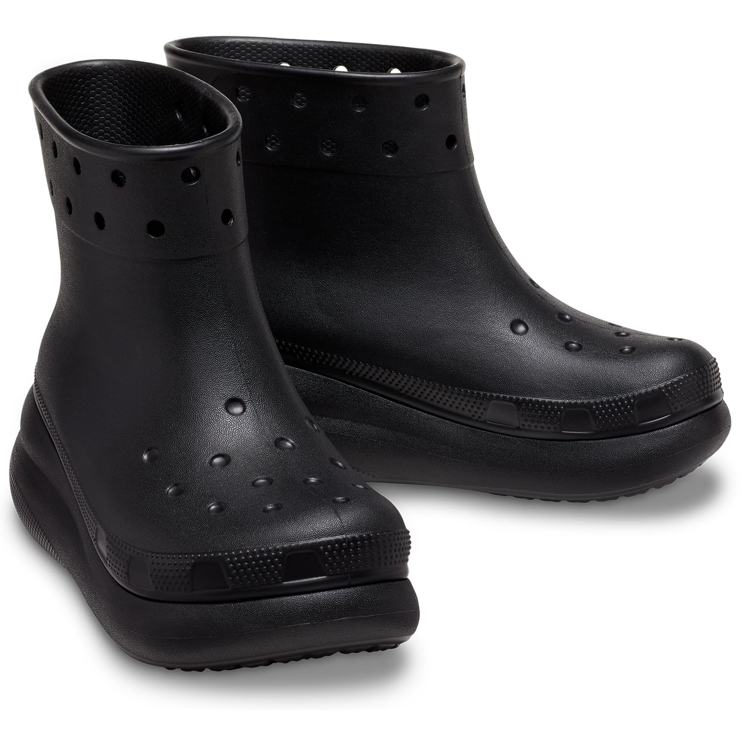 Crocs Crush Rain Boots - Unisex Black Shoe Deals Outlet