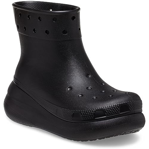Crocs Crush Rain Boots - Unisex Black Shoe Deals Outlet