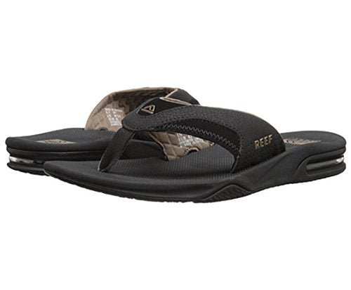 Reef Fanning - Men's Black/Brown Shoe Deals Outlet
