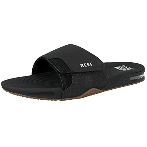 Reef Fanning Slide - Men's Black/Silver Shoe Deals Outlet