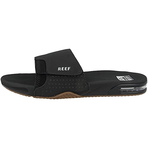 Reef Fanning Slide - Men's Black/Silver Shoe Deals Outlet