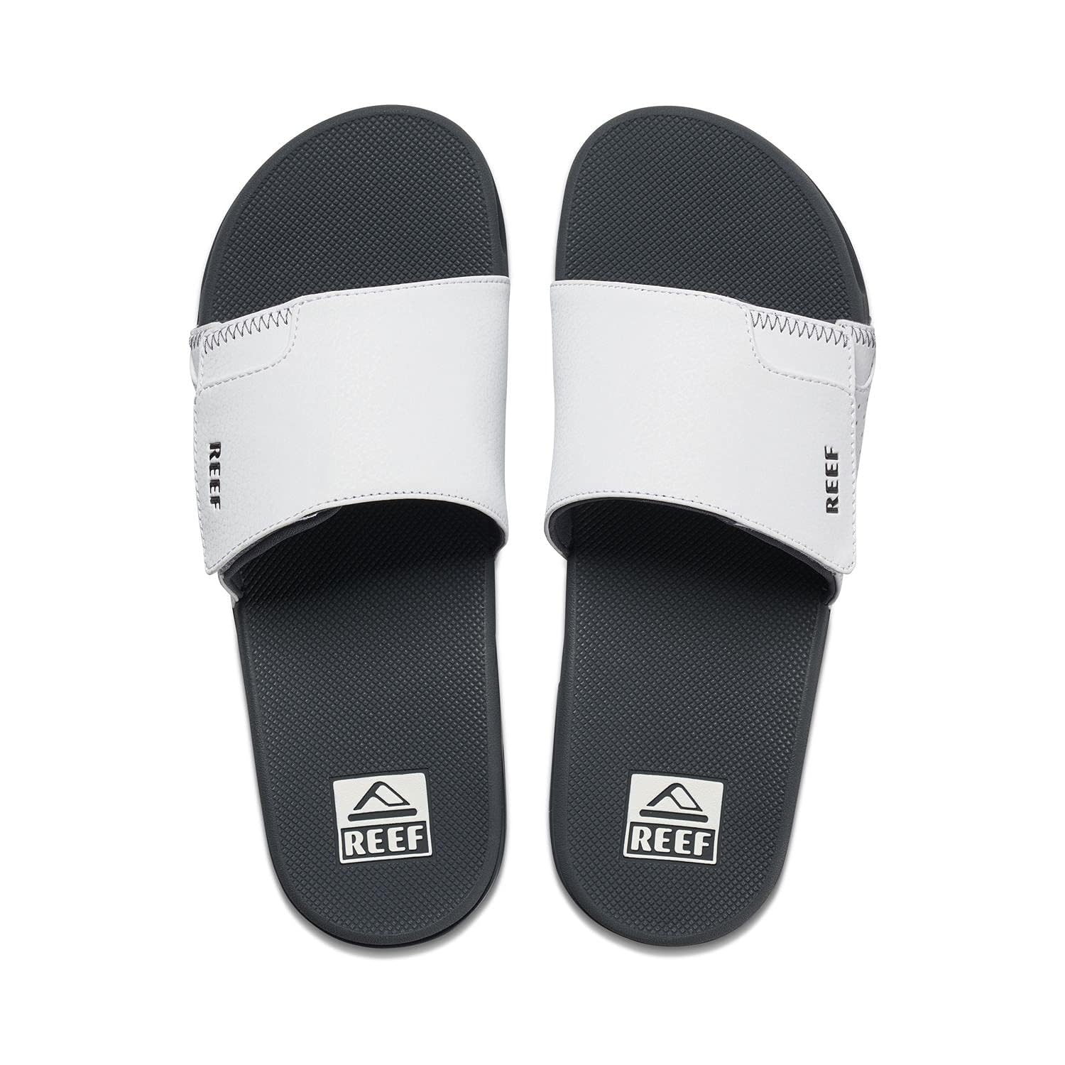 Reef Fanning Slide - Men's Grey/White Shoe Deals Outlet