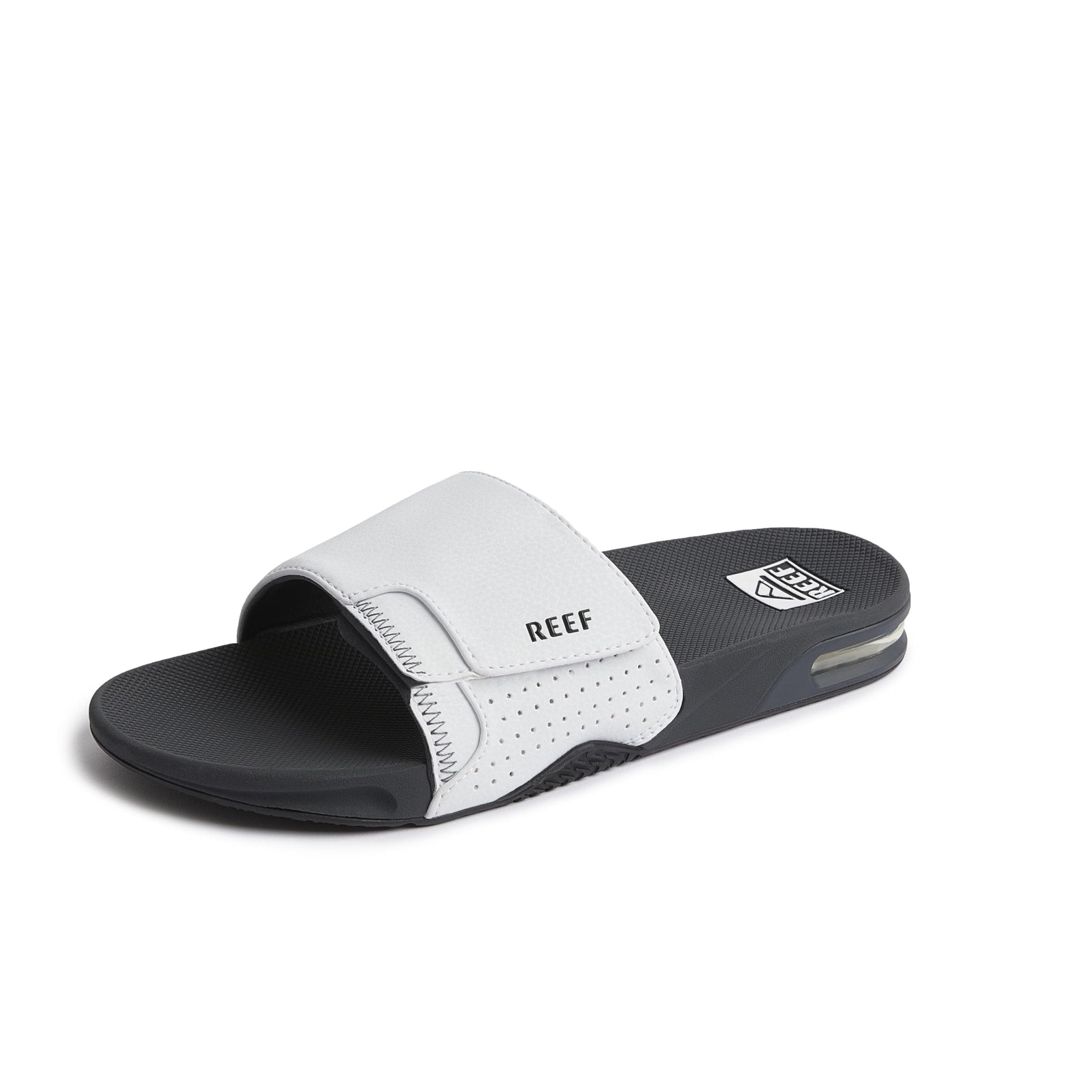 Reef Fanning Slide - Men's Grey/White Shoe Deals Outlet