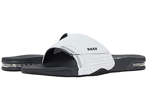 Reef Fanning Slide - Men's Grey/White Shoe Deals Outlet
