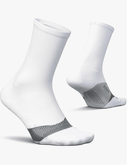 Feetures Elite Light Cushion Mini Crew White Large 840557159154 Shoe Deals Outlet