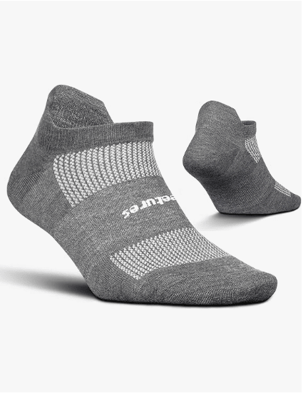 Feetures High Performance Ultra Light No Show Tab Heather Gray XL 840557112685 Shoe Deals Outlet