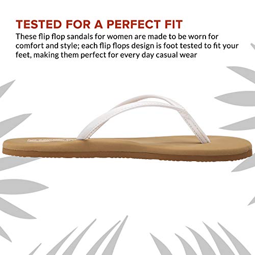 Flojos Fiesta Flip - Flops - Women's White/Tan Shoe Deals Outlet