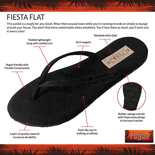 Flojos Fiesta Flip - Flops - Women's Black Shoe Deals Outlet