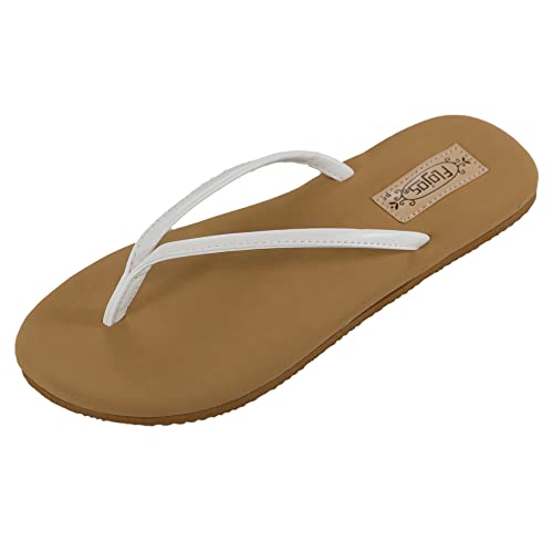 Flojos Fiesta Flip - Flops - Women's White/Tan Shoe Deals Outlet