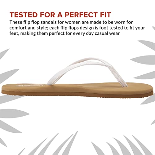 Flojos Fiesta Flip - Flops - Women's White/Tan Shoe Deals Outlet