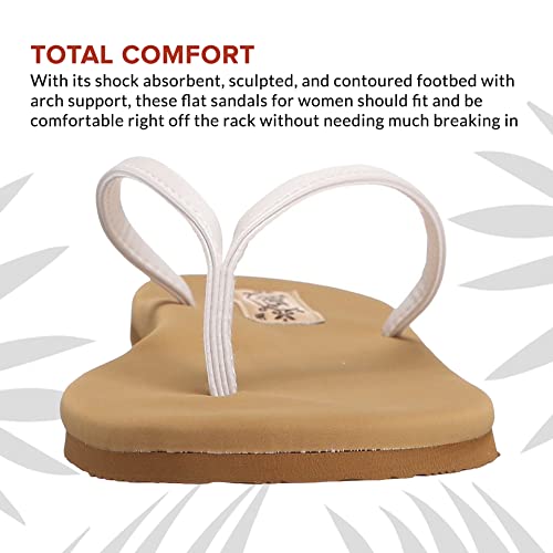 Flojos Fiesta Flip - Flops - Women's White/Tan Shoe Deals Outlet