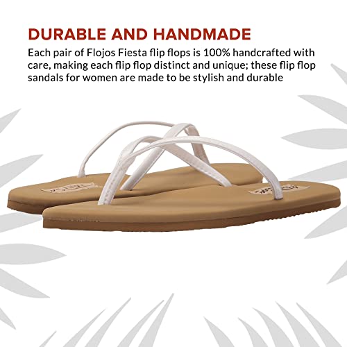 Flojos Fiesta Flip - Flops - Women's White/Tan Shoe Deals Outlet