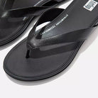 FitFlop Gracie Leather Toe Post All Black 8 M 195305187355 Shoe Deals Outlet