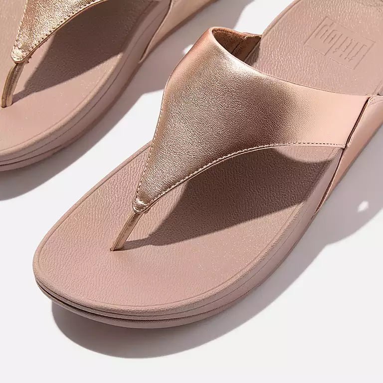 FitFlop Lulu Leather Toe Post Rose Gold 6 M 193286492567 Shoe Deals Outlet