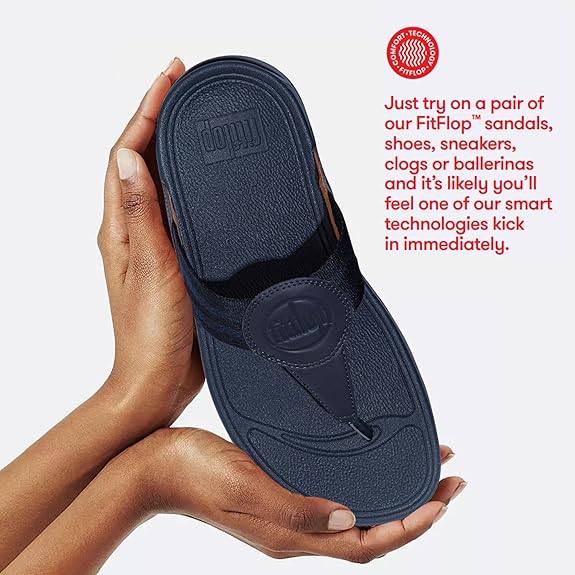 FitFlop Walkstar Toe Post Wedge Midnight Navy 9 M 193998990320 Shoe Deals Outlet