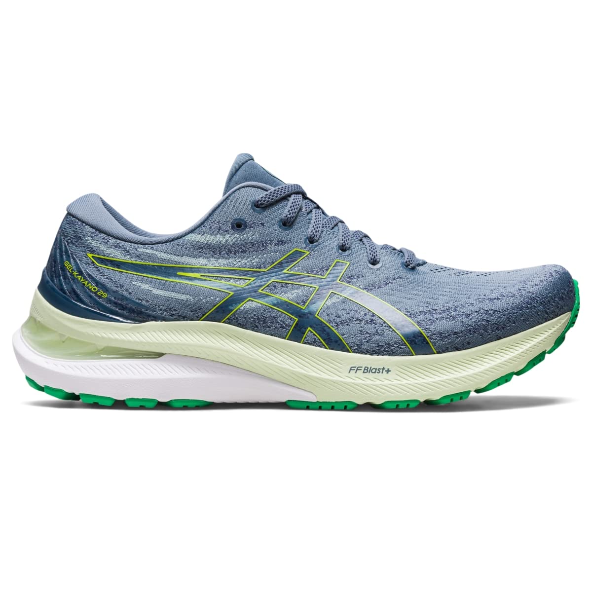 ASICS Gel Kayano 29 - Men's Steel Blue/Lime Zest Shoe Deals Outlet