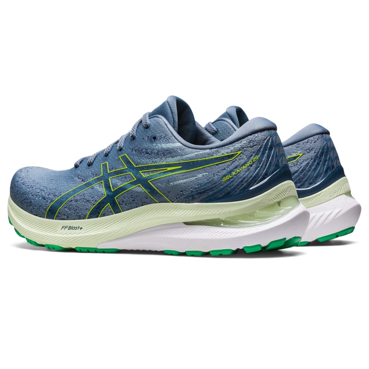 ASICS Gel Kayano 29 - Men's Steel Blue/Lime Zest Shoe Deals Outlet