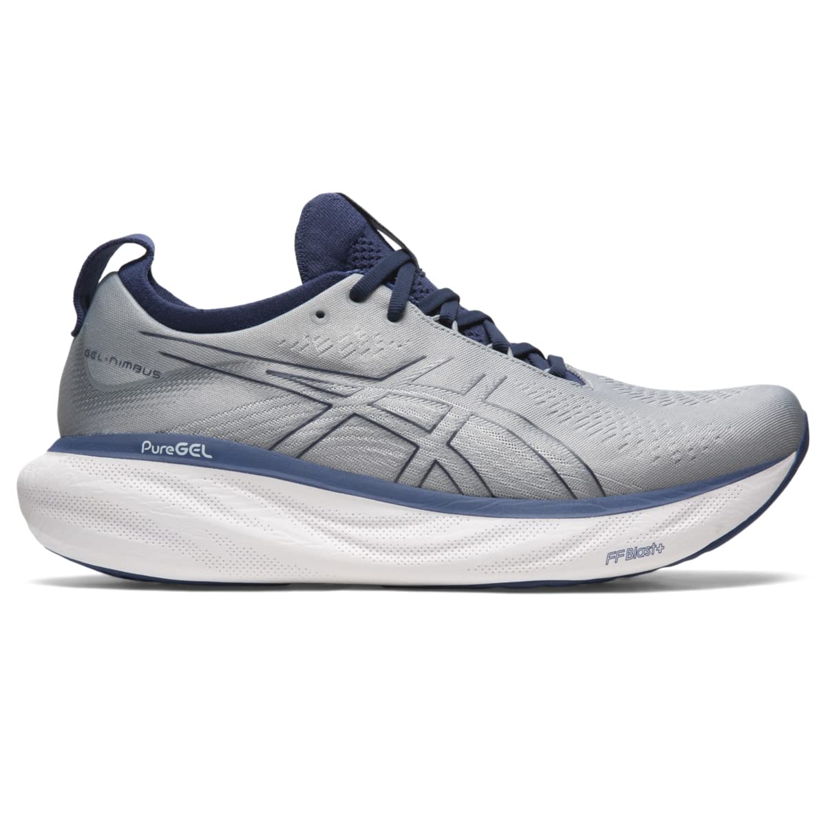 ASICS Gel Nimbus 25 - Men's Sheet Rock/Indigo Blue Shoe Deals Outlet