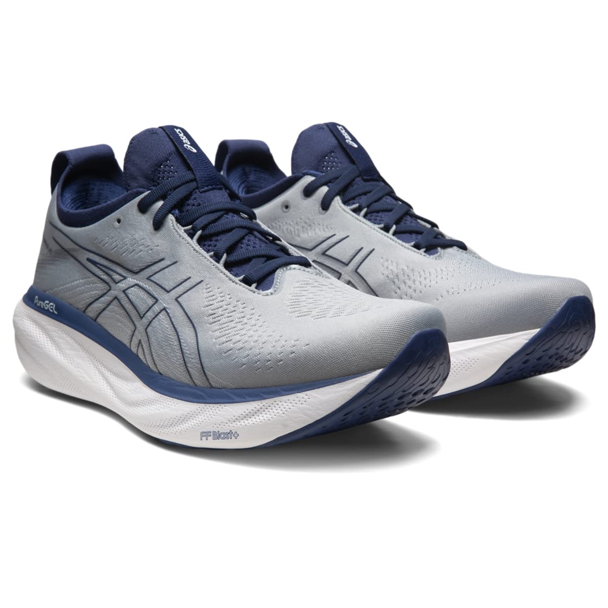 ASICS Gel Nimbus 25 - Men's Sheet Rock/Indigo Blue Shoe Deals Outlet