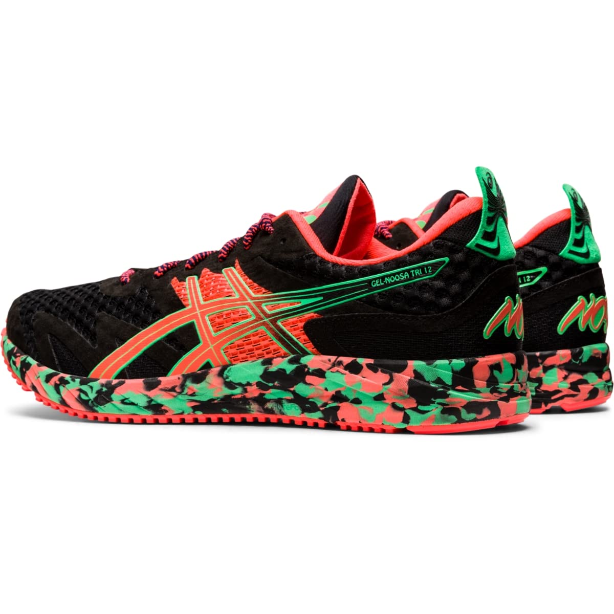 ASICS GEL - NOOSA TRI 12 - Men's Black/Flash Coral Shoe Deals Outlet