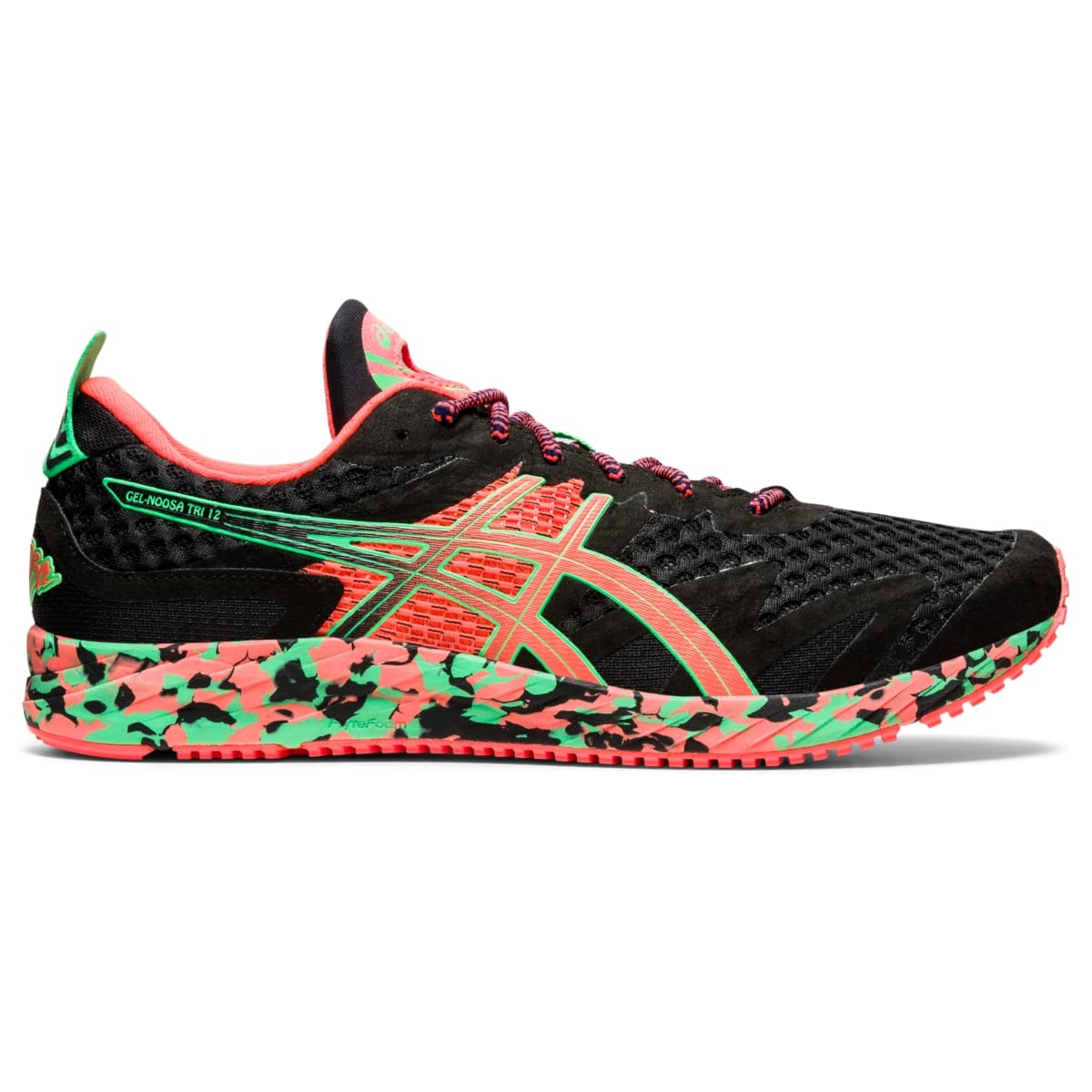 ASICS GEL - NOOSA TRI 12 - Men's Black/Flash Coral Shoe Deals Outlet