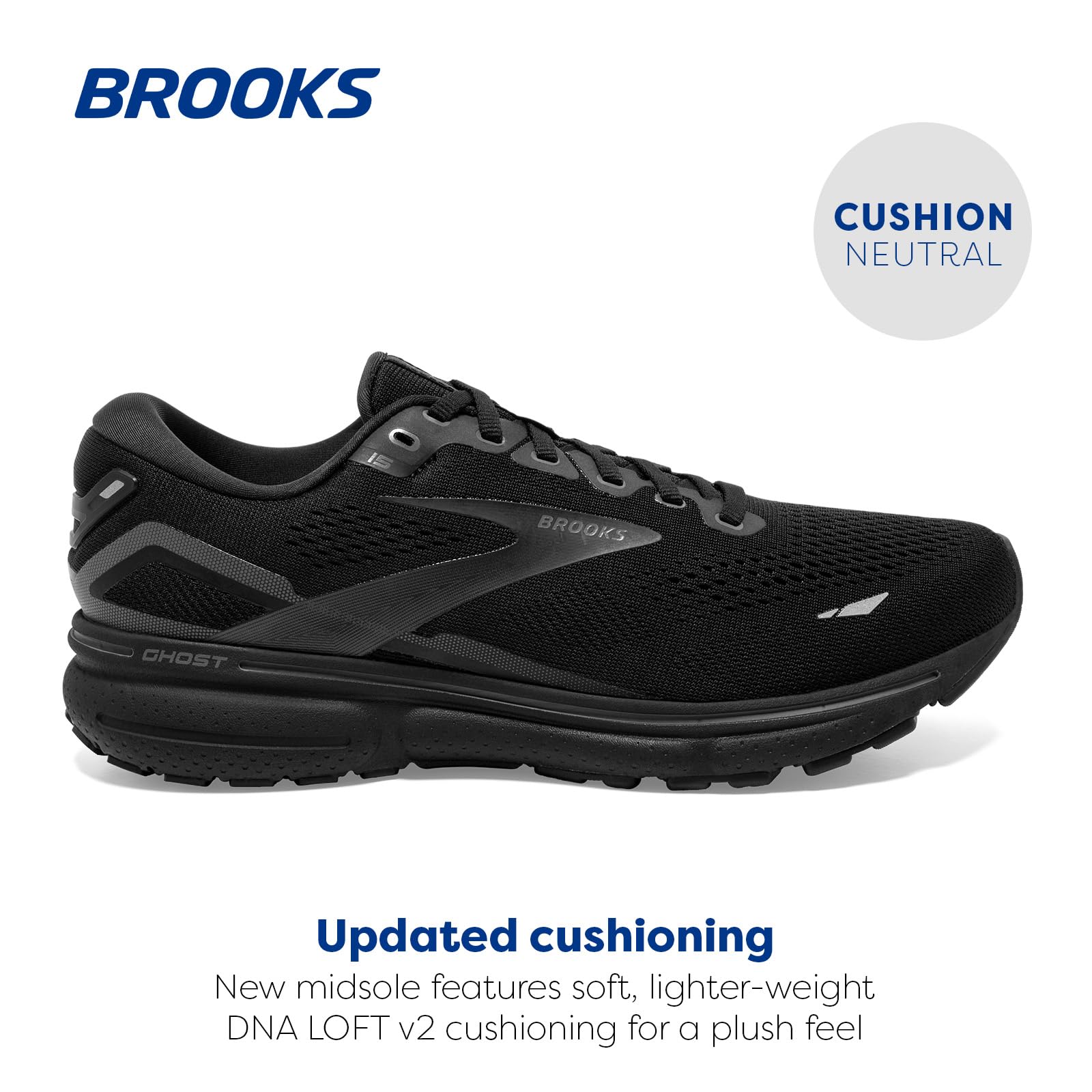 Brooks Ghost 15 - Women's Black/Black/Ebony Shoe Deals Outlet