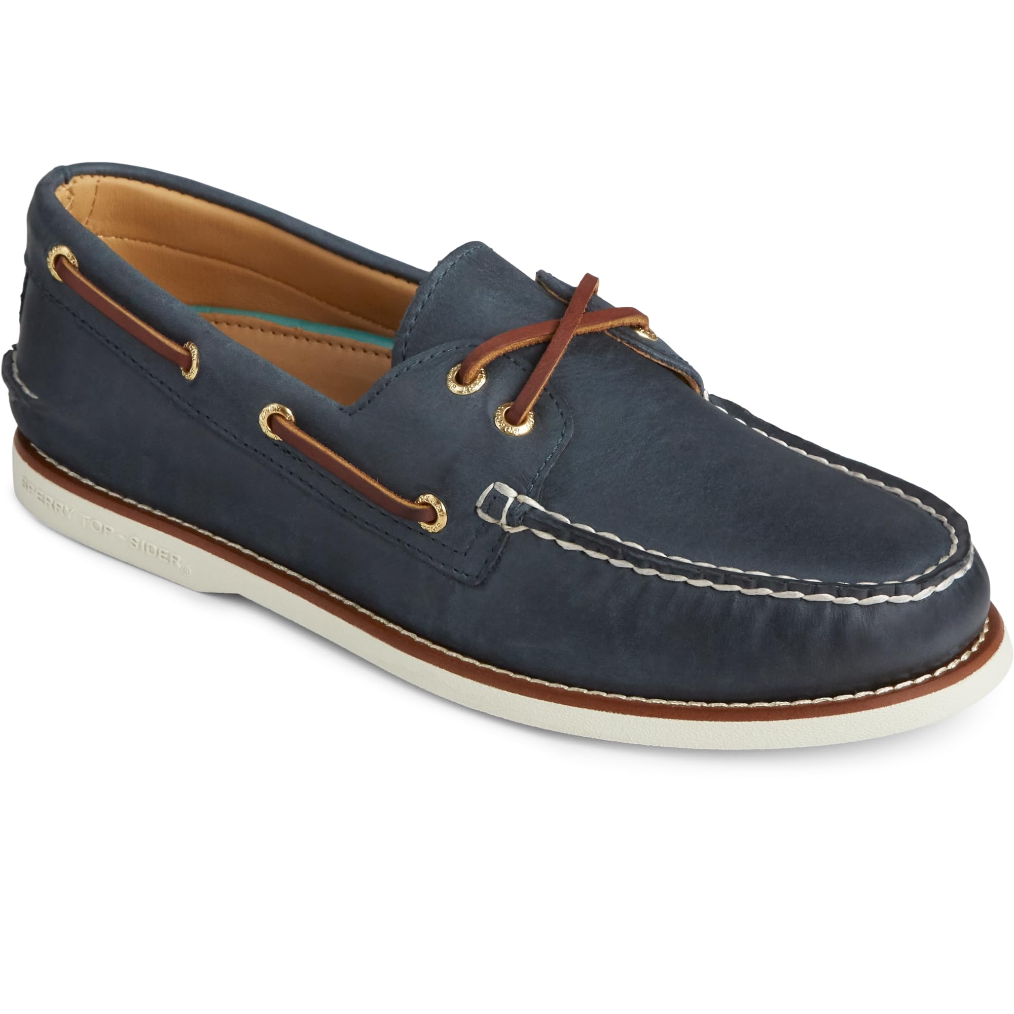 Sperry Gold Authentic Original 2 Eye - Men's Navy/Brown Shoe Deals Outlet