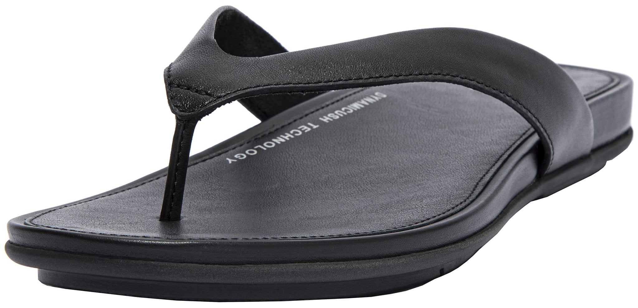 FitFlop Gracie Leather Flip - Flops - Women's All Black Shoe Deals Outlet