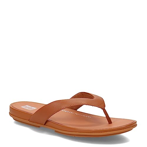 FitFlop Gracie Leather Flip - Flops - Women's Light Tan Shoe Deals Outlet