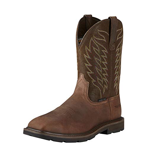 Ariat Groundbreaker Wide Square Steel Toe Work Boot - Men's Brown Shoe Deals Outlet