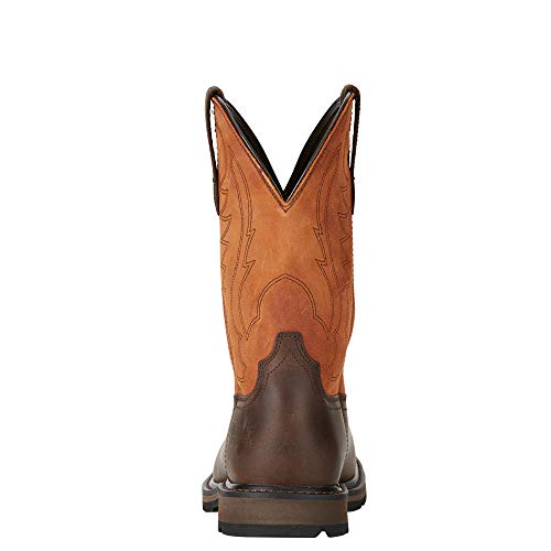 Ariat Groundbreaker Wide Square Steel Toe Work Boot - Men's Brown/Ember Shoe Deals Outlet
