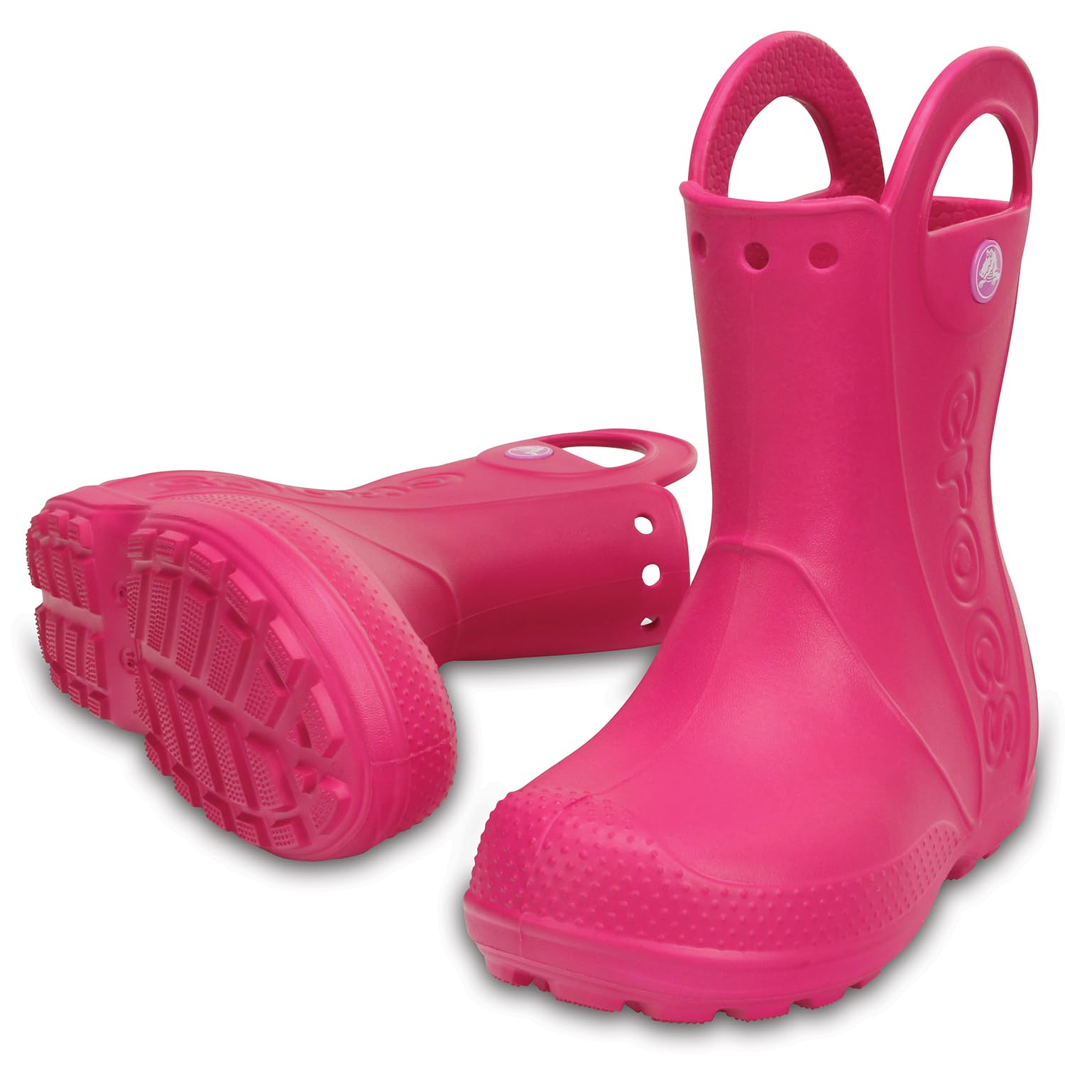 Crocs Handle It Rain Boot - Kids Candy Pink Shoe Deals Outlet