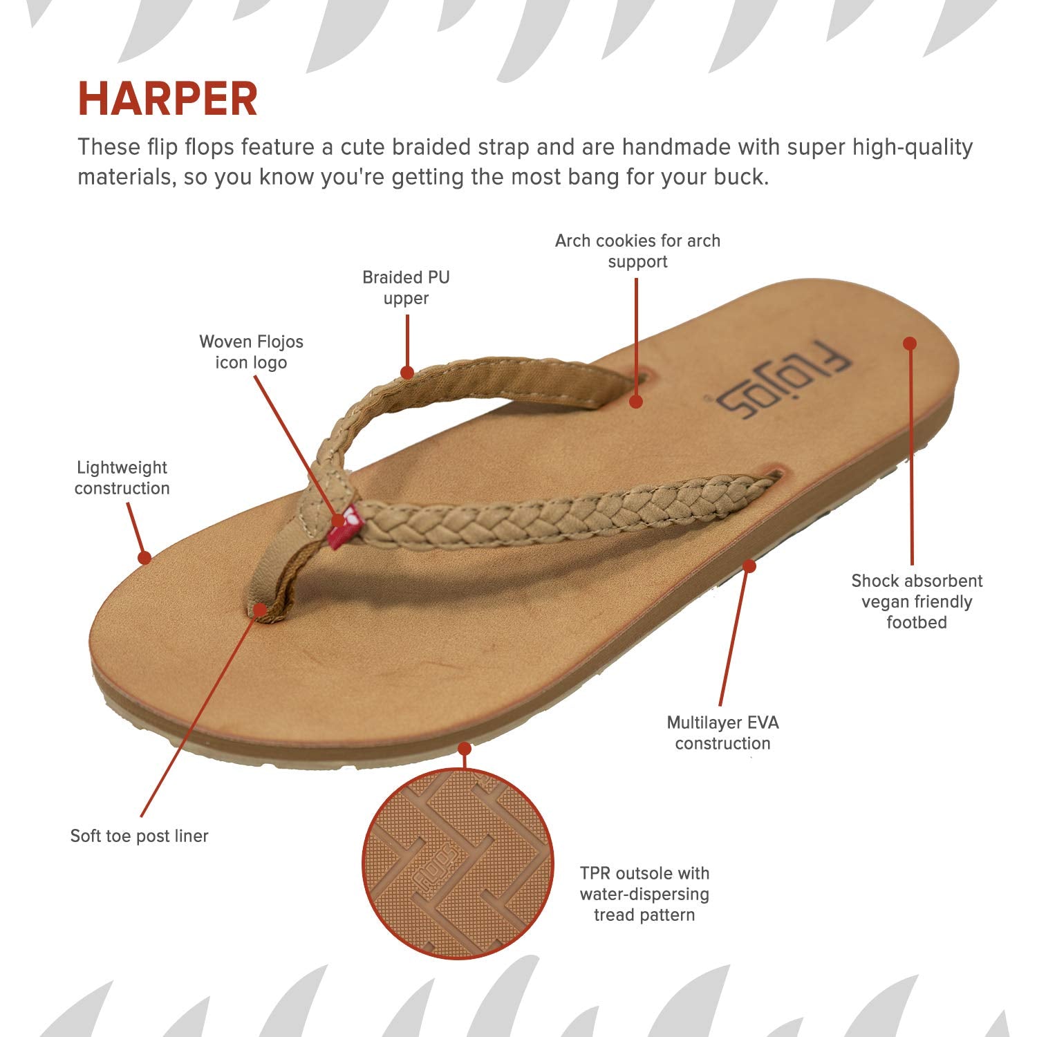 Flojos Harper Flip - Flops - Women's Tan Shoe Deals Outlet