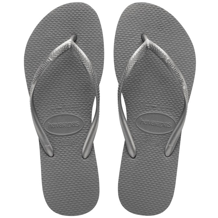 Havaianas Slim Sandals Metallic Steel Grey EU 35 - 36 | US Women's 5 - 6 M 7891224112333 Shoe Deals Outlet