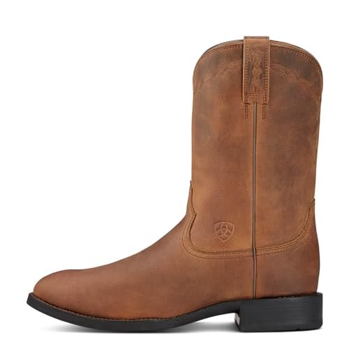 Ariat Heritage Roper Western Cowboy Square Toe Boot - Men's Distressed Brown Shoe Deals Outlet