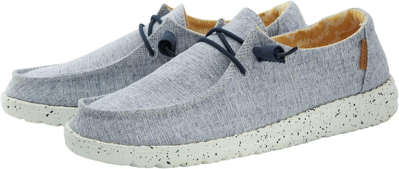 Hey Dude Wendy Chambray White / Blue 9 M 8050513076636 Shoe Deals Outlet