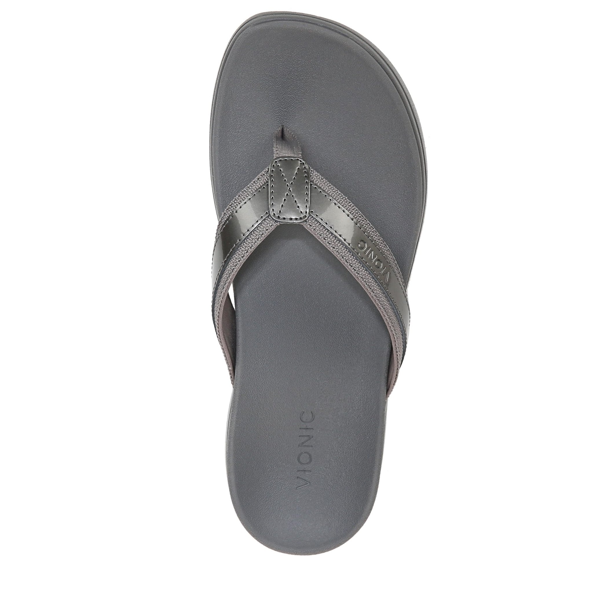 VIONIC High Tide Sandal - Women's Pewter Metal Patent Shoe Deals Outlet