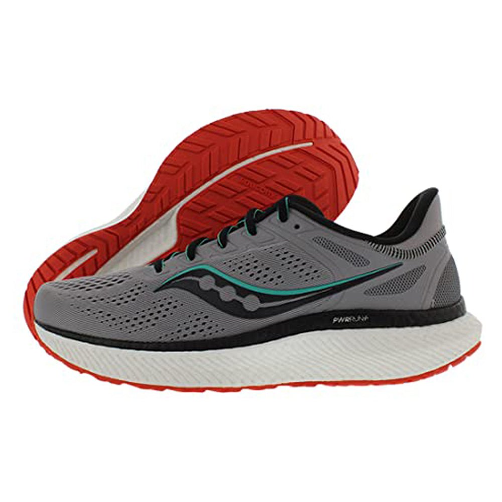 Saucony Hurricane 23 - Men's Alloy/Scarlet Shoe Deals Outlet