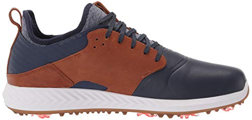PUMA Ignite PWRADAPT Caged Crafted Golf Shoes - Men's Peacoat - leather Brown - puma Team Gold Shoe Deals Outlet