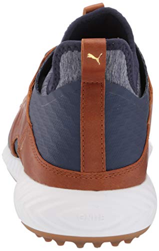 PUMA Ignite PWRADAPT Caged Crafted Golf Shoes - Men's Peacoat - leather Brown - puma Team Gold Shoe Deals Outlet