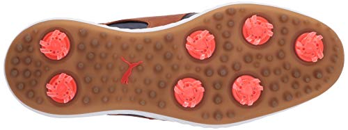PUMA Ignite PWRADAPT Caged Crafted Golf Shoes - Men's Peacoat - leather Brown - puma Team Gold Shoe Deals Outlet