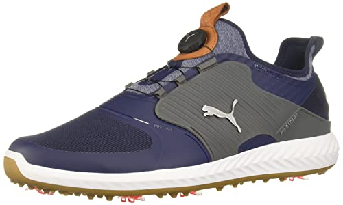 PUMA Ignite PWRADAPT Caged Golf Shoes - Men's Peacoat - puma Silver - quiet Shade Shoe Deals Outlet