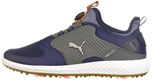 PUMA Ignite PWRADAPT Caged Golf Shoes - Men's Peacoat - puma Silver - quiet Shade Shoe Deals Outlet