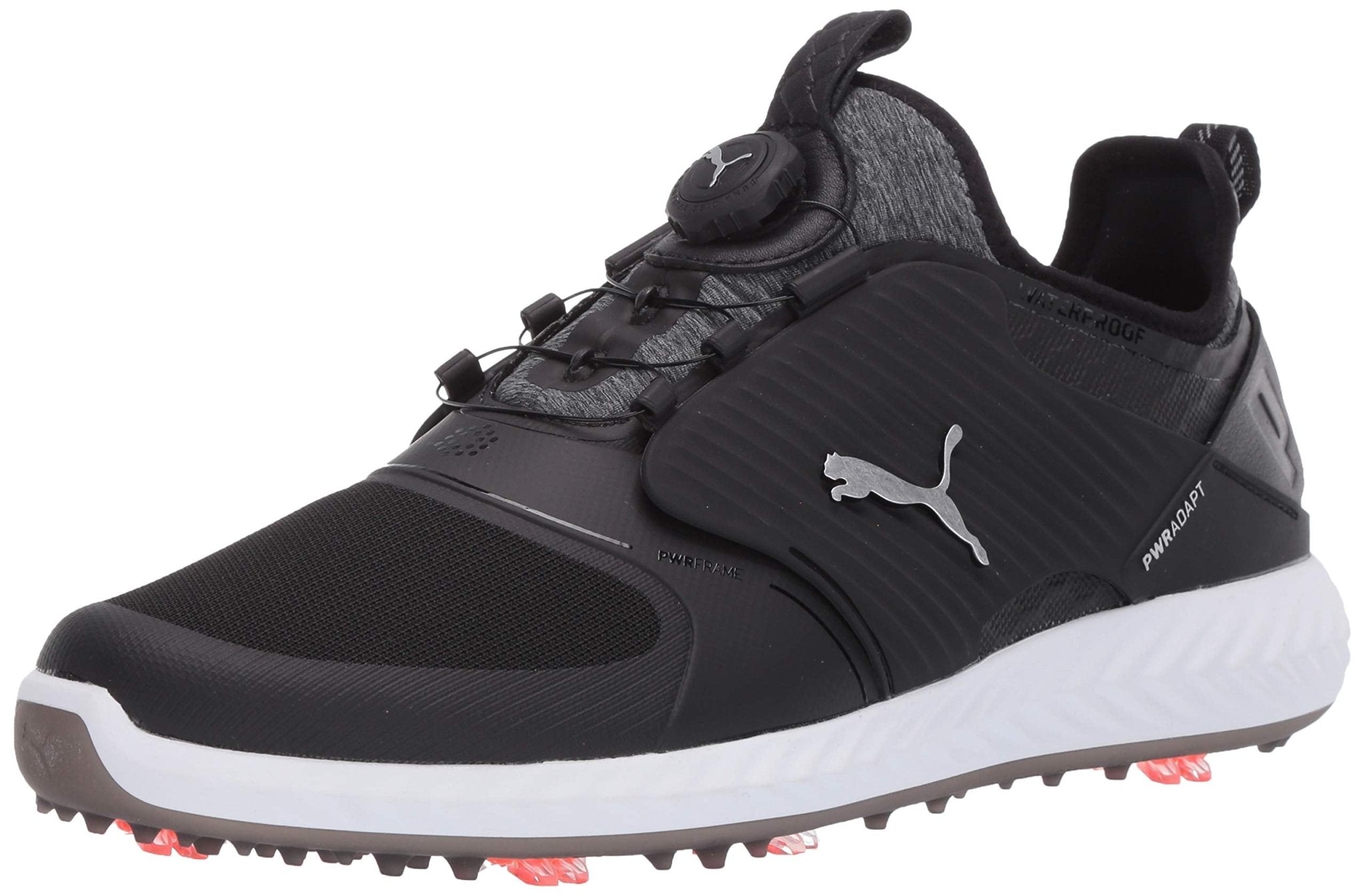 PUMA Ignite PWRADAPT Caged Golf Shoes - Men's Black/Silver/Black Shoe Deals Outlet