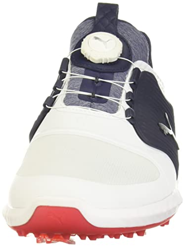 PUMA Ignite PWRADAPT Caged Golf Shoes - Men's White/Silver/Peacoat Shoe Deals Outlet