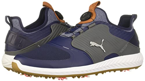 PUMA Ignite PWRADAPT Caged Golf Shoes - Men's Peacoat - puma Silver - quiet Shade Shoe Deals Outlet