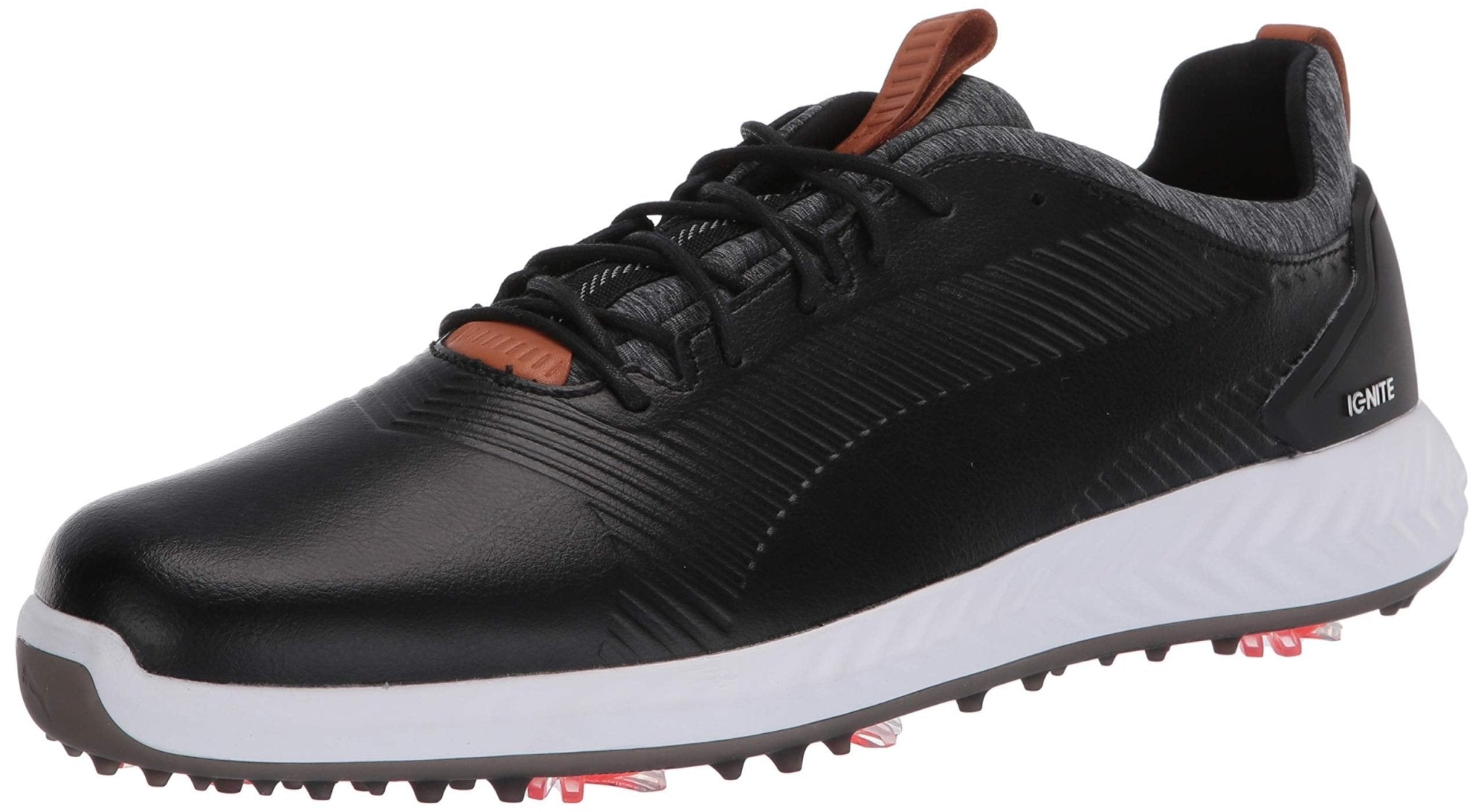 PUMA Ignite PWRADAPT Leather 2.0 Golf Shoes - Men's Black Shoe Deals Outlet